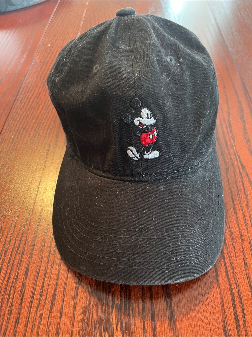 Disney Black  unisex Hat with Red & White Mickey Embroidery